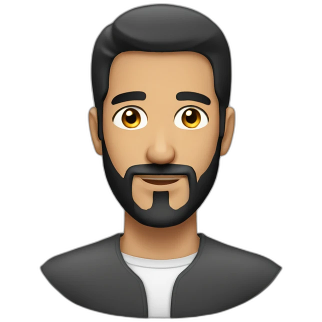 arab man with high fade, beard and black hair emoji