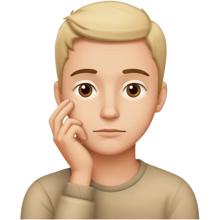 thoughtful person with hand on chin emoji