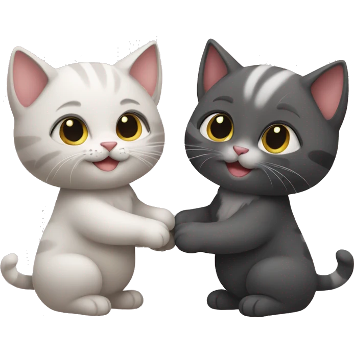 Two kittens holding hands emoji