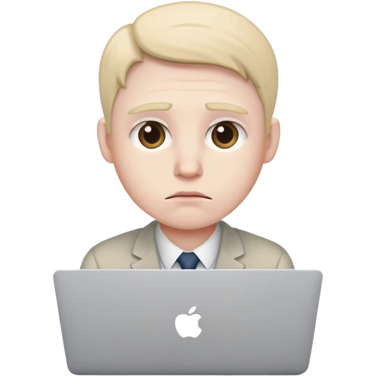 sad office worker at a MacBook emoji