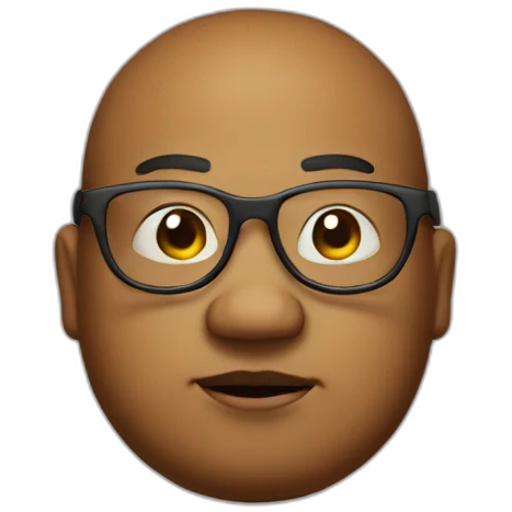 Fat boy with big head and glases emoji