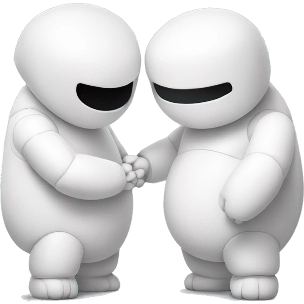 two baymax holding hands emoji