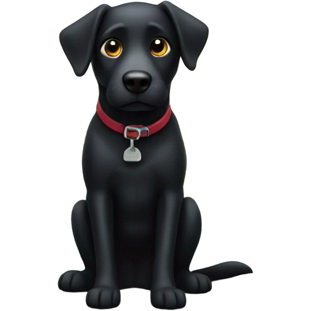 black dog on bridge emoji