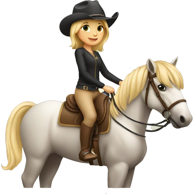 girl blond on a horse emoji