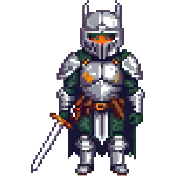 Armored dark knight with helmet and broadsword emoji