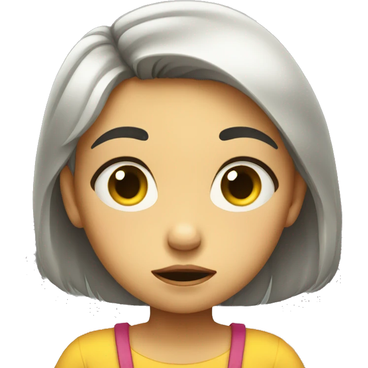 dissatisfied kid girl emoji
