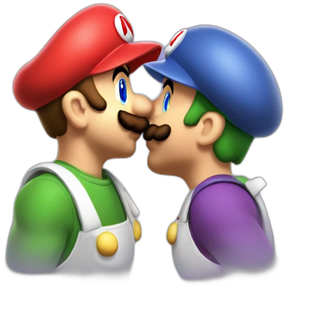 Mario & Luigi kissing emoji