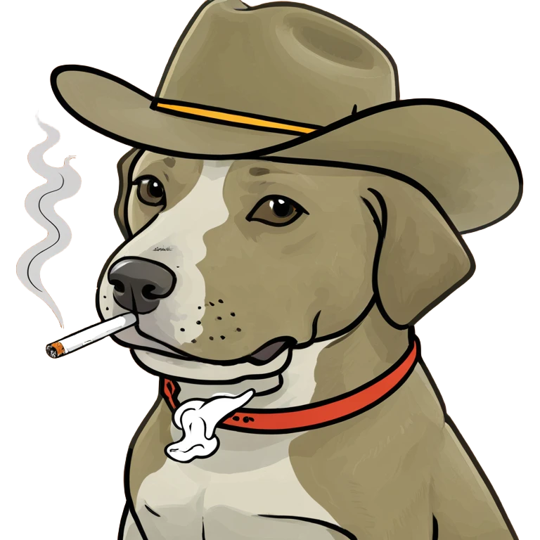 Dog smoking with cowboy hat  emoji