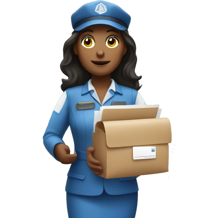 a postwoman holding letters in her hand emoji