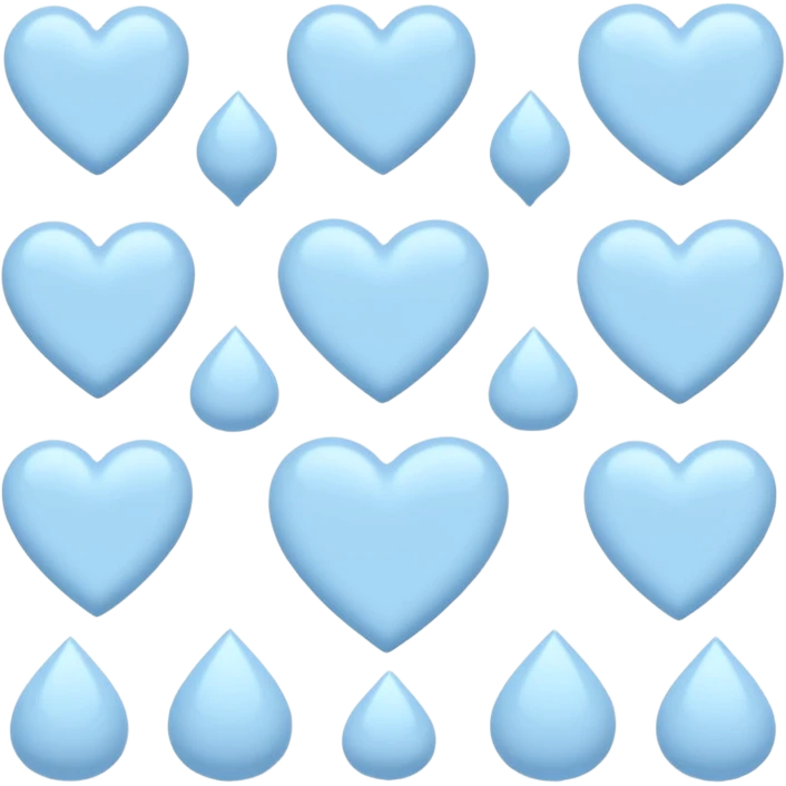 Romantic pastel blue aesthetic decorations emoji