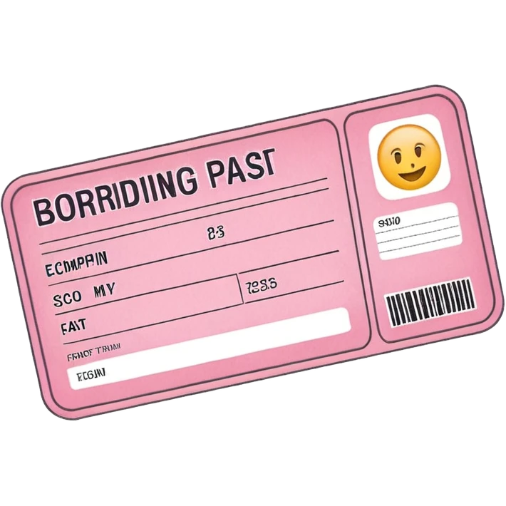 pink boarding pass emoji