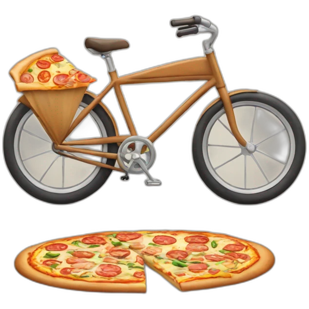 bike with pizzas for wheels emoji
