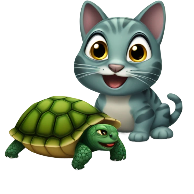 Cat eating a turtle emoji