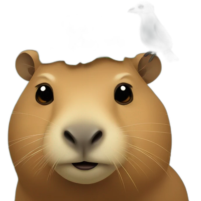 capybara with bird on the head emoji