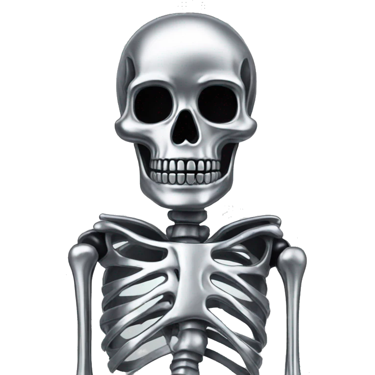 Skeleton made out of chrome emoji