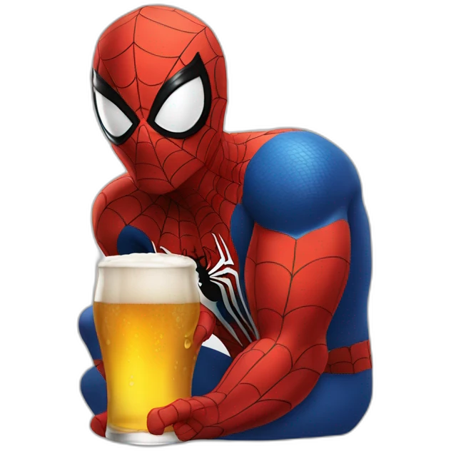spider man with a beer emoji
