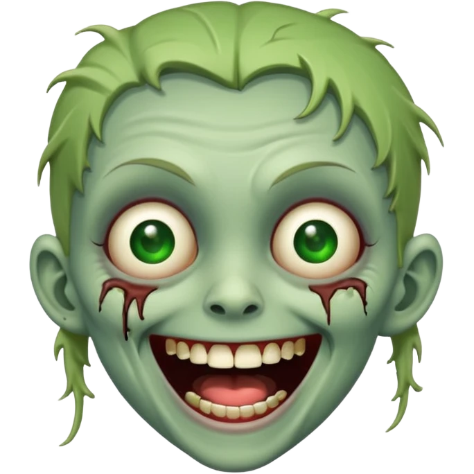 A cute and cheerful zombie is laughing hard emoji