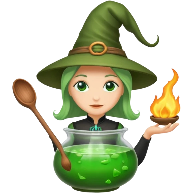 green witch cooking potion emoji
