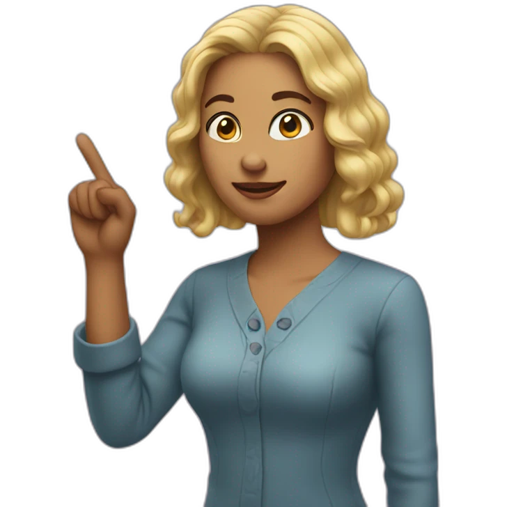 a woman with her hand pointing at himself emoji