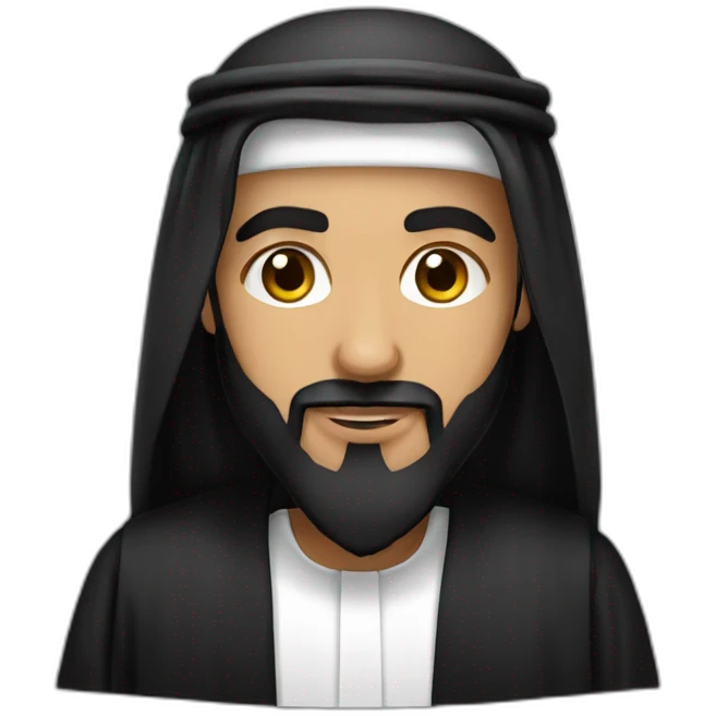 Saudi sheikh wearing black thobe emoji