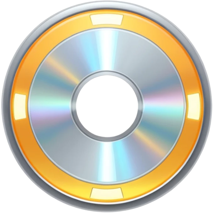 белый светящийся CD-диск, no background emoji