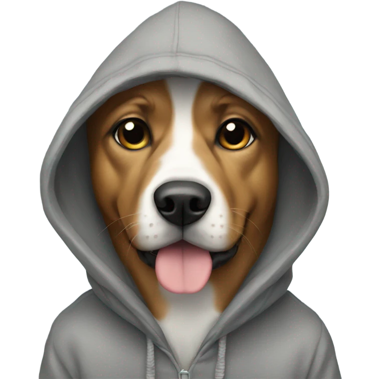 Dog wearing hoodie emoji