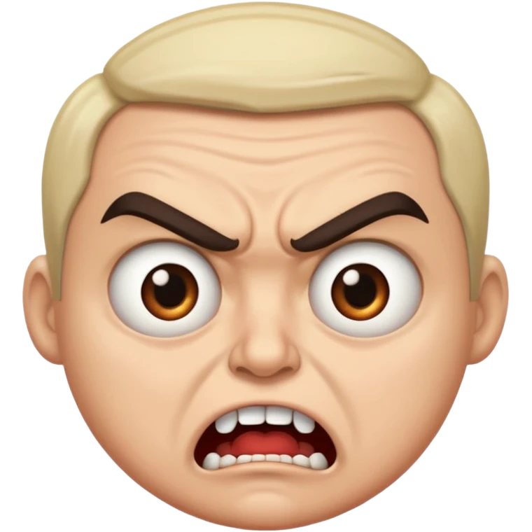 angry emoji, face furrowing eyebrows and angry mouth emoji