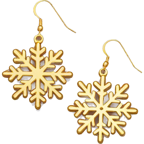 gold snowflake earrings emoji
