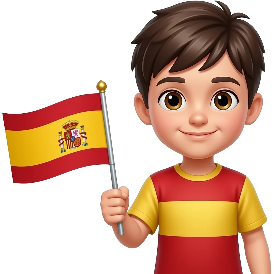 boy emoji holding spain flag emoji