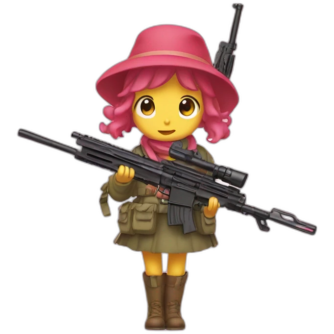 myMelody with rifle emoji