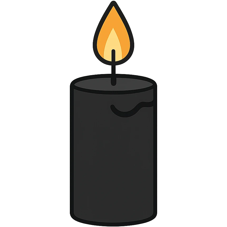 black candle, digital illustration emoji
