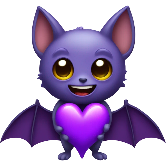 Bat holding a Purple Heart  emoji