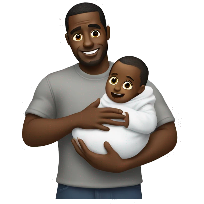 Diddy holding a baby emoji