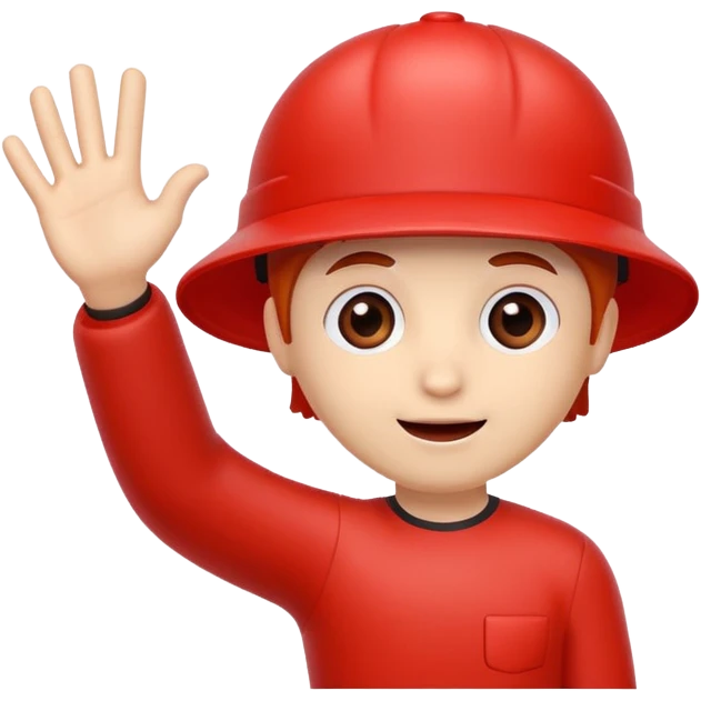 red blood cell with a small hand raised saying goodbye emoji