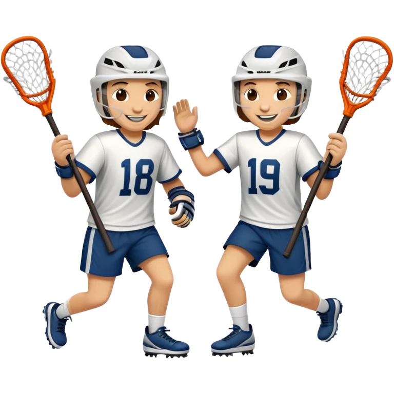 Lacrosse players celebrating emoji