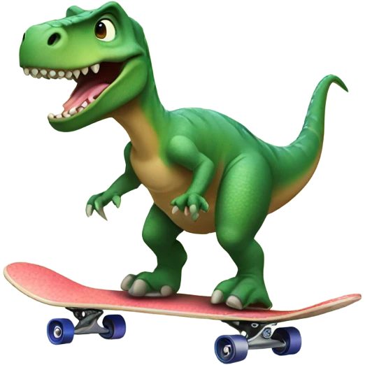 Dinosaur with a skateboard  emoji