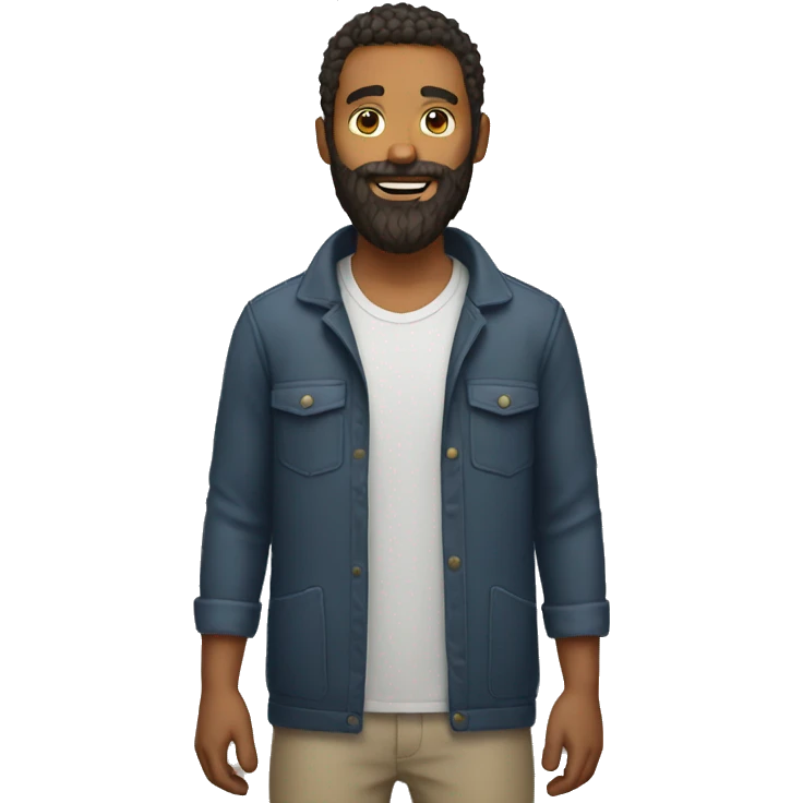 Full body beard man  emoji