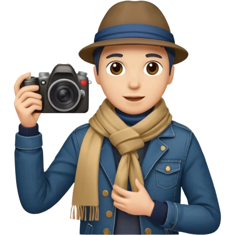a tourist in europe holding a camera not wearing khaki emoji