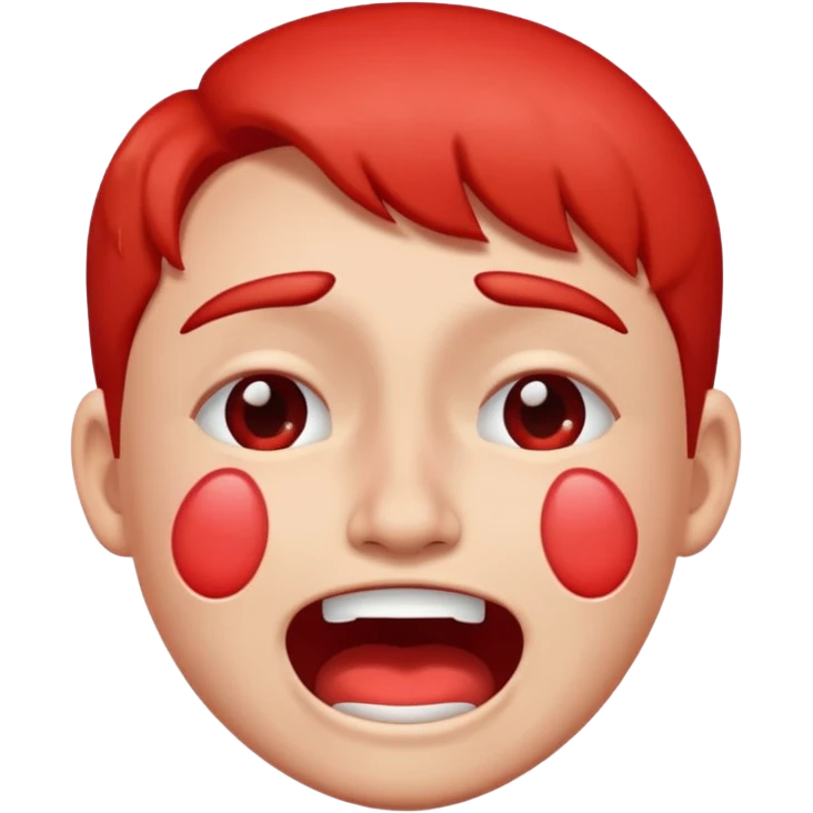 Red face,crying,and laughing  emoji