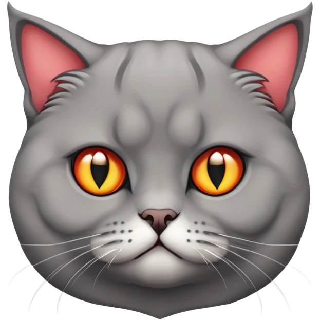 Scottish fold cat grey with devil corns emoji