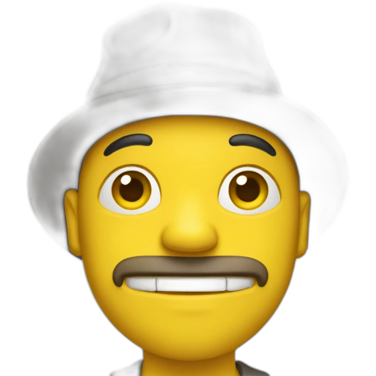yellow man with topper emoji