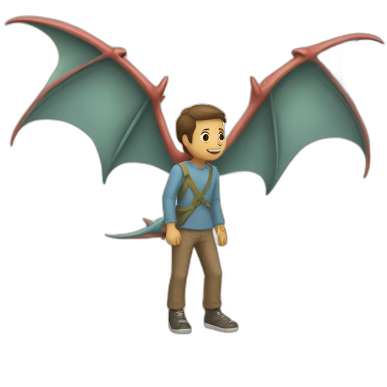 a person crossed with a pterodactyl emoji