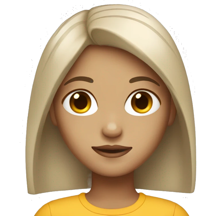 withe girl with dark blonde straight hair emoji
