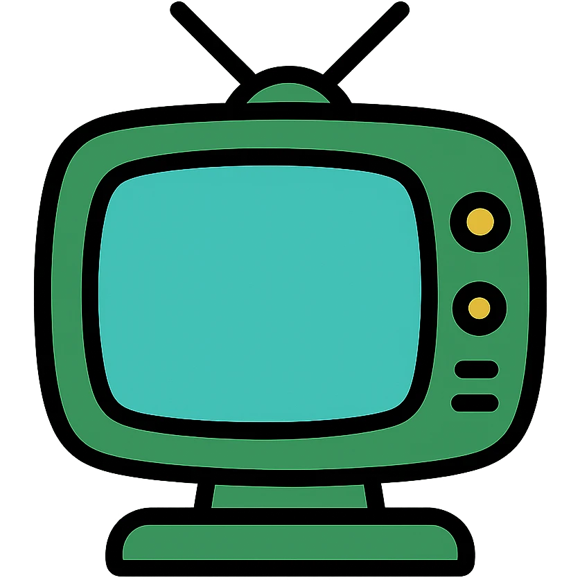 Green CRT television with rounded screen and stand emoji