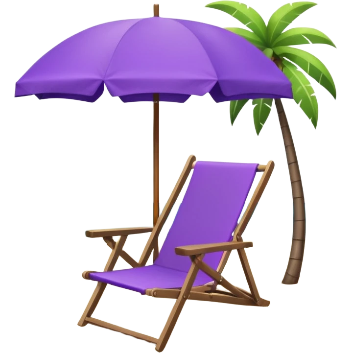 beach chair with purple umbrella emoji