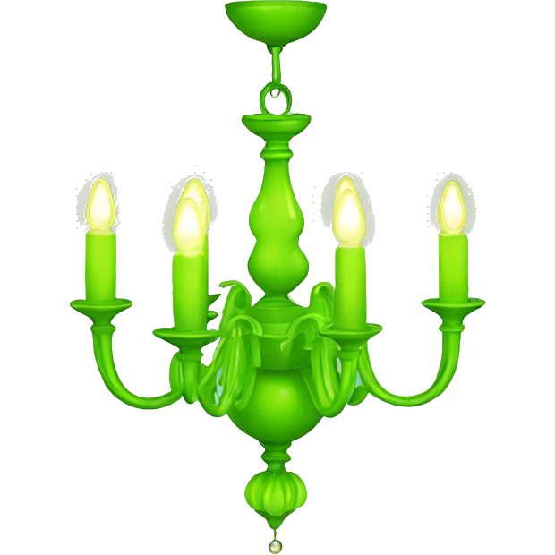 Lime green chandelier emoji