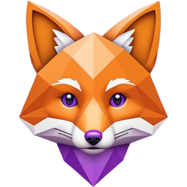 Purple colored blocky fox emoji