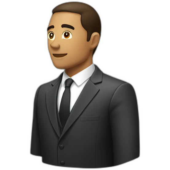 man in suit looking to the right (side view) emoji