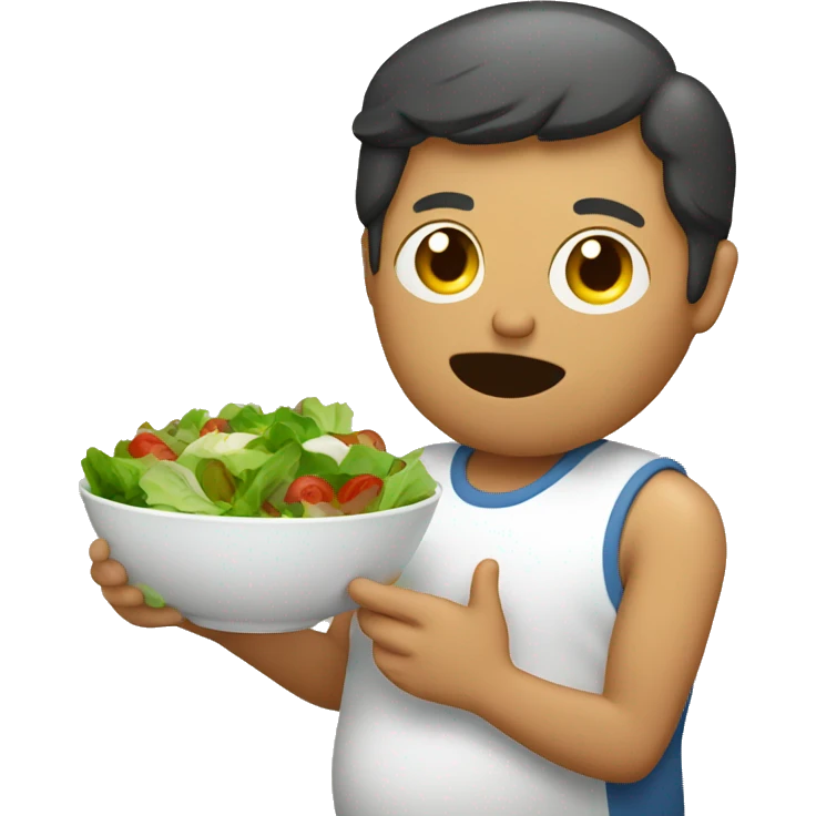 pregnant man eating a salad emoji