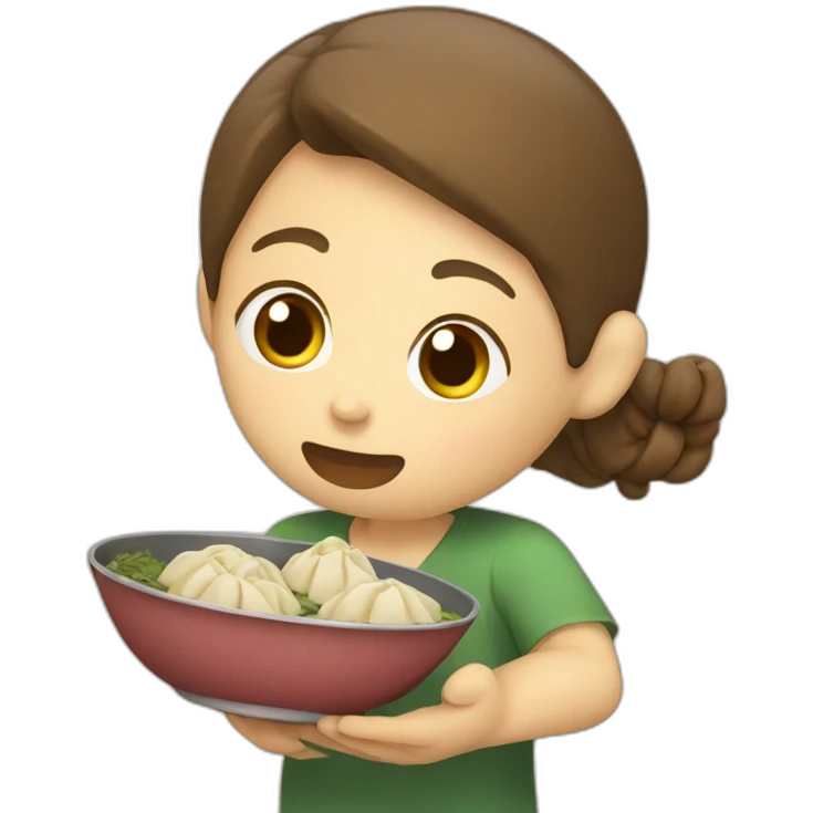A human eating dumplings  emoji